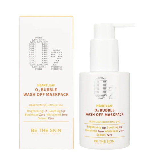 Be The Skin HEARTLEAF O2 BUBBLE WASH OFF MASK PACK - Picture 1 of 3
